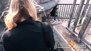 Tattooed blonde Mia Blow gets wild outdoor POV fuck - big tits & cum on pussy