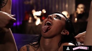 Halloween Exorcism Gangbang - Lily Lane Takes DP & Cum in Mouth