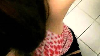 Big tit brunette sucks a big cock POV