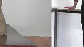 Slave's Orgasm Under Mistress Tatjana's White Boots Pp a