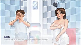 Summertime saga - gameplay - roleplay -debbie shower scenes and mutual masturbation