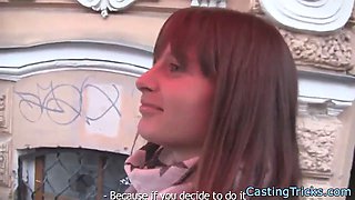 Euro casting amateur sprayed with cum