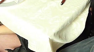 Public Extreme! Hot Licking and Fucking Orgy in a Restaurant