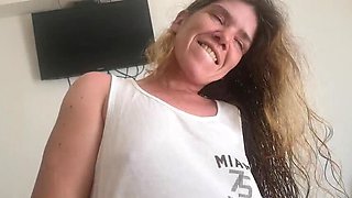 Amateur Handjob With My Brunette Stepsister - She's Scared of Getting Pregnant POV