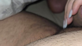 Stepmom Watches Step Son big erection and Ends up Giving Him a handjob