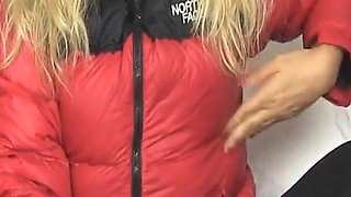 Charlee Chase Red Puffy Jacket Handjob