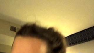 Small tit GF gives POV blowjob on my denim