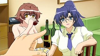 Brother gets seduced by his busty step-sister and her friend