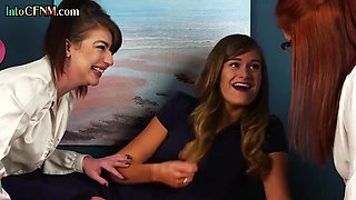 Classy CFNM babes gives BJ to guy