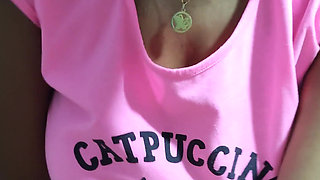 Busty Brunette Rides a Colombian Cock