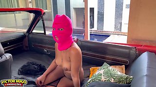 Brazilian Big Ass Woman Dirty-Talks in Red Car
