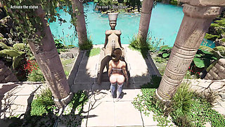 Lara Croft  Ride on statue cock for unlock tomb door. by Animo Pron