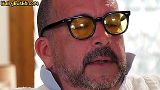 Bushy 21yo cutie pussypounded by DILF