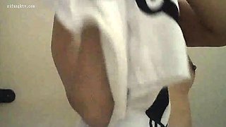 Busty brunette solo masturbation