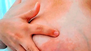 Playing with my tits in the shower