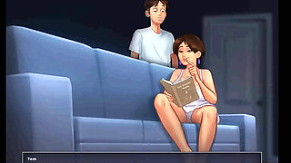 Summertime saga: horny MILF got caught masturbating on the sofa ep 152