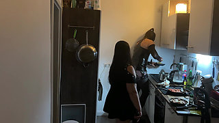 Kinky Kitchen Encounter: Fetish Babe Dominates Her Friend