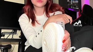 Porn latex movie with foot fetish and blonde mistress