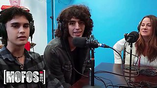 Mofos - Bree Brooks taunts Johnny Love with her hooters, turning a live podcast into a passionate fuckfest
