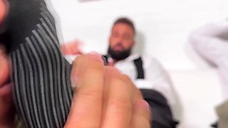 Bare Chested Lawyers Crave Foot Worship