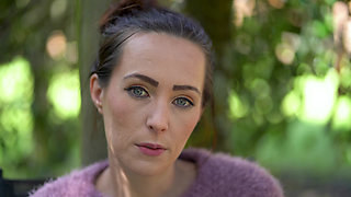 Close up Outdoor Smoking - Petite Brunette