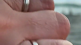 French Teacher Extreme Public Blowjob on Nudist Beach with Voyeurs and Cumshot