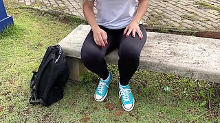 Schoolgirl publicly teases her teacher and rides him to a creampie in his car!