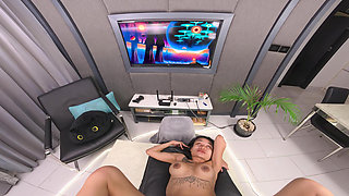 Petite Asian Teen Gets Extreme Belly Bulge From Massive Cock - Tight Asian Pussy Drilled on Couch
