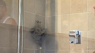 Hot MILF Invites a Man in to Her Shower and Gives a Good Blowjob and Rimjob Before Getting Fucked!