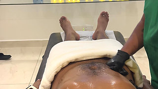 Leyne Rodriguez: Hot Latina in Massage Uniform Gives an Intense Oiled Session