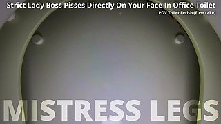 Human Toilet - Golden Shower Lite - Strict Lady Boss Pisses Directly on Your Face in Office Toilet POV