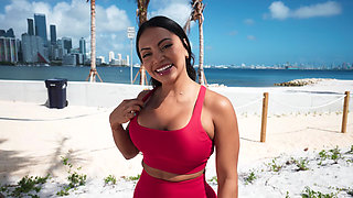 Brandy Salazar takes a shot of cum all over her big Latina ass
