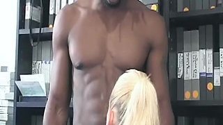 Blonde MILF Gags Hard on Massive BBC Sloppy Deepthroat