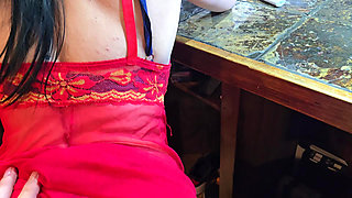 Customers wife started fucking me in public