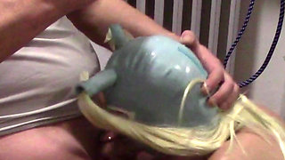 Blonde MILF with Pigtails Takes Cock and Cums in Her Mouth