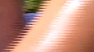 A couple of young lovers of sex and transgression have sex by the pool