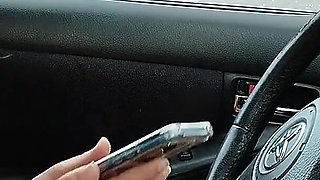 Outdoors Pedal Pumping Woman Car Problems Desperate Girl