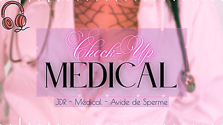 Doctor with big tits the empty balls - French medical cock milking