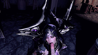 3D Sexy Cosplay Queen Wearing Hot Dress Got Fucked by Big Dildo