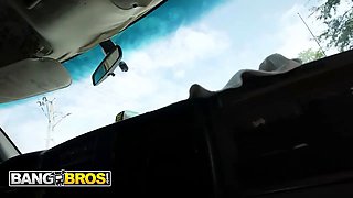 Bangbros - violet ray sucks tony’s pecker for money in the van, then takes the ride of her life