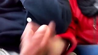 Public Bus Handjob with Amateur Babe