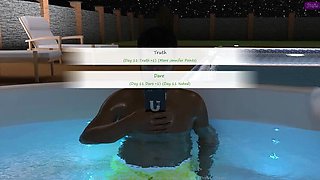 Stepbrother's Wife Cheats in Truth or Dare - Hot Kissing Scene with Big Tits & Big Cock