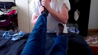 Sexy Nylon Feet of Grandma in the Afternoon