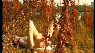 Young Vintage Redhead Slut with Big Tits Masturbates with a Dildo and Has an Orgasm