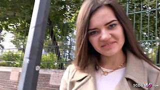German Scout Casting Turns Rough: Skinny Braces Teen Lizi Vogue Picked Up for Hardcore Pounding