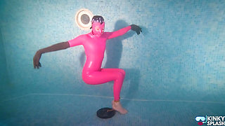 Hooded Latex Slave Weighted Underwater Control