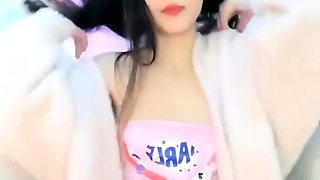 Japanese teen pussy pleased through panties