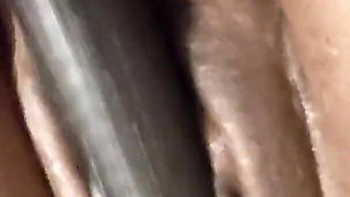 Pounding My Wet Pussy with Big Dildo Stimulating My Clit with Electric Toothbrush