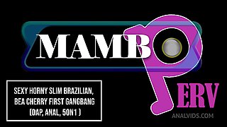 Sexy Horny Slim Brazilian, Bea Cherry First Gangbang (Dap, Anal