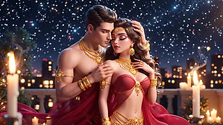 Extreme Close-Up Desi Kissing - Gold Jewelry Mein Sexy Indian Girl Aur Handsome Boy Ki Full Romantic Night